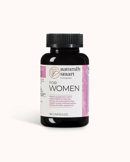Naturally smart for women view of the front side of the bottle.